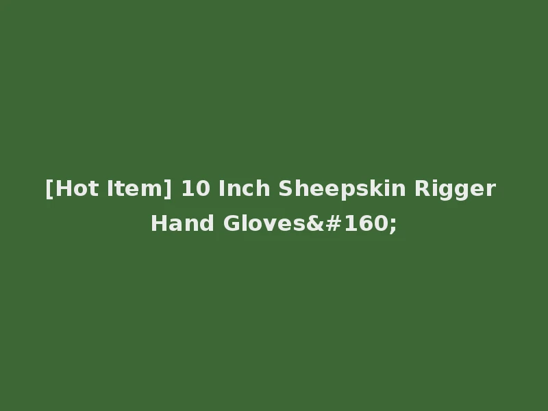 [Hot Item] 10 Inch Sheepskin Rigger Hand Gloves 