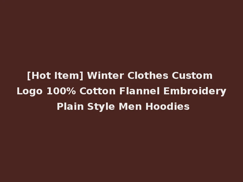 [Hot Item] Winter Clothes Custom Logo 100% Cotton Flannel Embroidery Plain Style Men Hoodies
