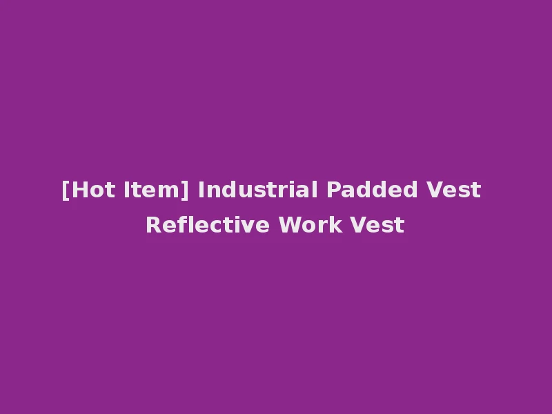 [Hot Item] Industrial Padded Vest Reflective Work Vest