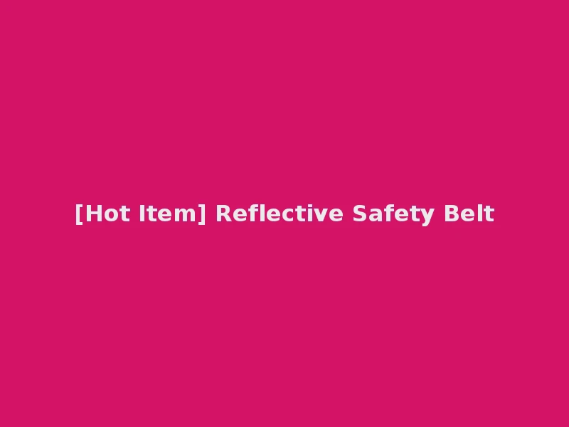 [Hot Item] Reflective Safety Belt