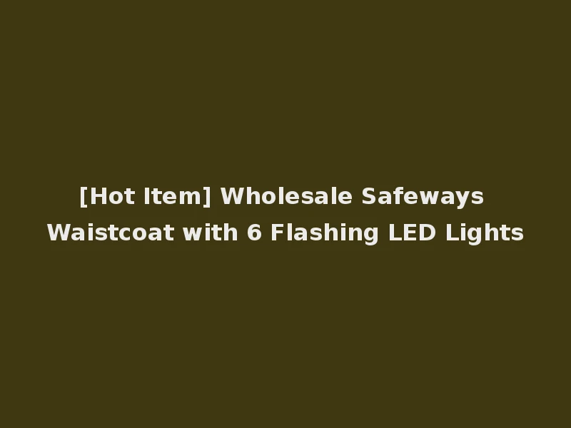[Hot Item] Wholesale Safeways Waistcoat with 6 Flashing LED Lights