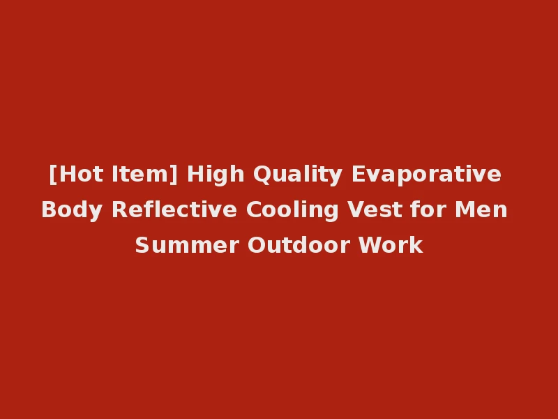 [Hot Item] High Quality Evaporative Body Reflective Cooling Vest for Men Summer Outdoor Work