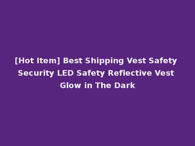 [Hot Item] Best Shipping Vest Safety Security LED Safety Reflective Vest Glow in The Dark