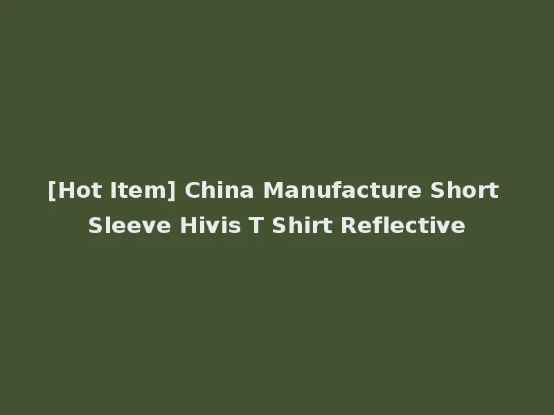 [Hot Item] China Manufacture Short Sleeve Hivis T Shirt Reflective