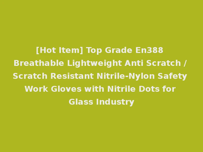 [Hot Item] Top Grade En388 Breathable Lightweight Anti Scratch / Scratch Resistant Nitrile-Nylon Safety Work Gloves with Nitrile Dots for Glass Industry