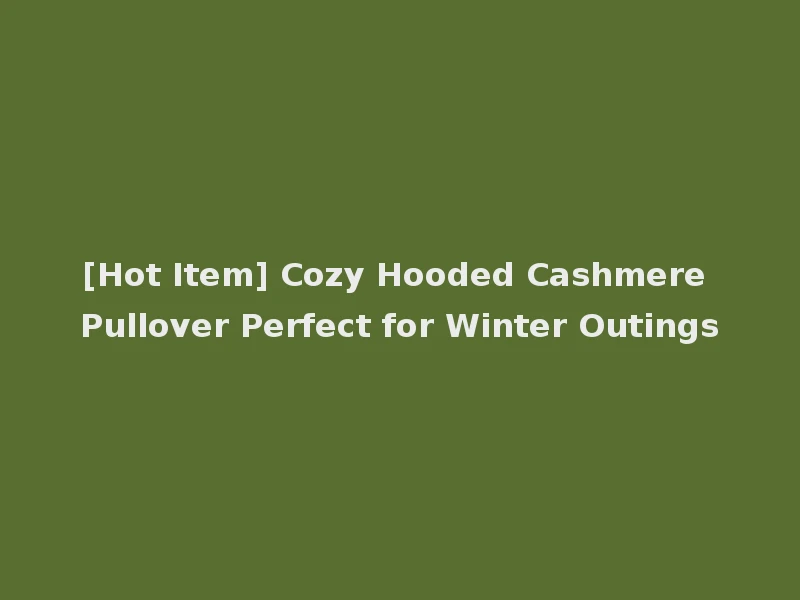 [Hot Item] Cozy Hooded Cashmere Pullover Perfect for Winter Outings