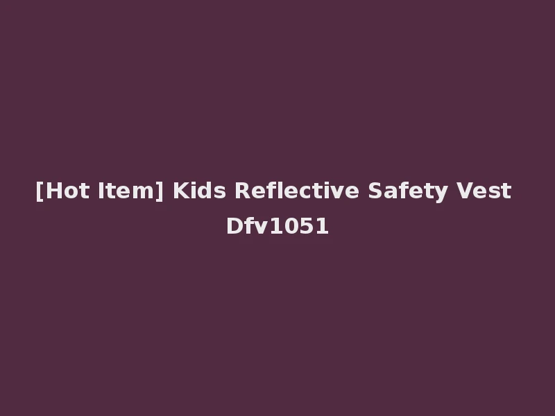 [Hot Item] Kids Reflective Safety Vest Dfv1051