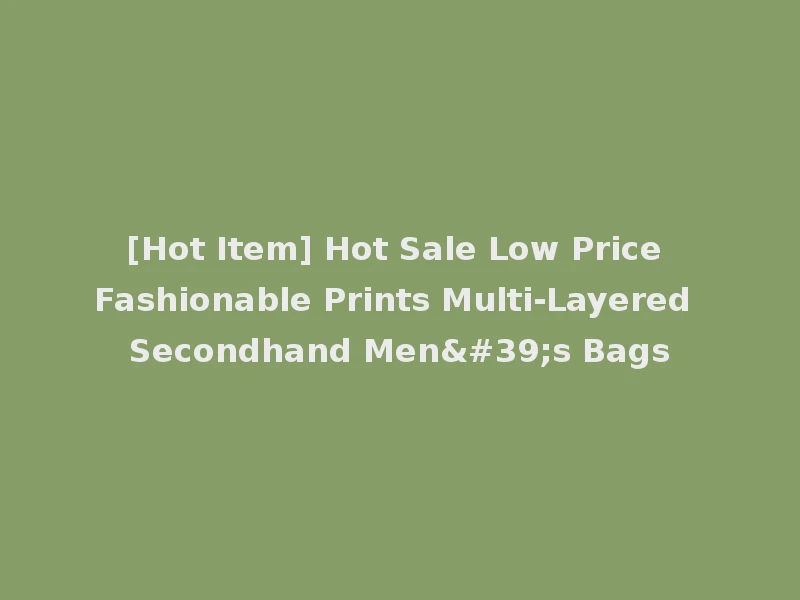 [Hot Item] Hot Sale Low Price Fashionable Prints Multi-Layered Secondhand Men's Bags