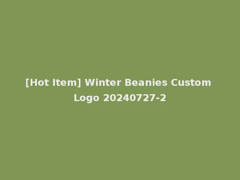 [Hot Item] Winter Beanies Custom Logo 20240727-2