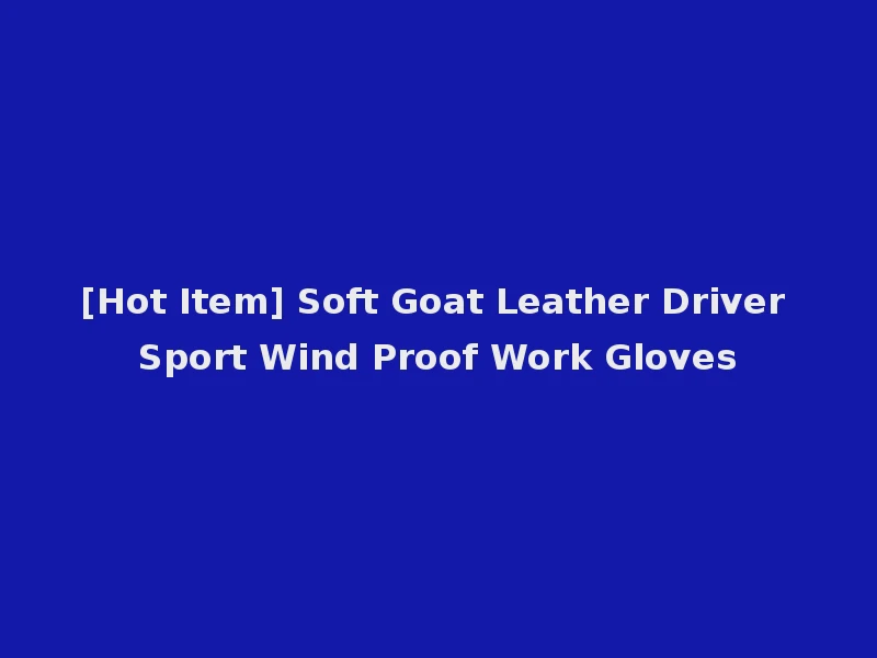 [Hot Item] Soft Goat Leather Driver Sport Wind Proof Work Gloves