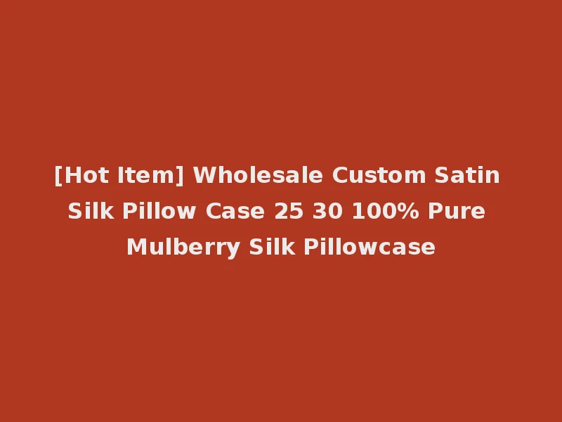 [Hot Item] Wholesale Custom Satin Silk Pillow Case 25 30 100% Pure Mulberry Silk Pillowcase