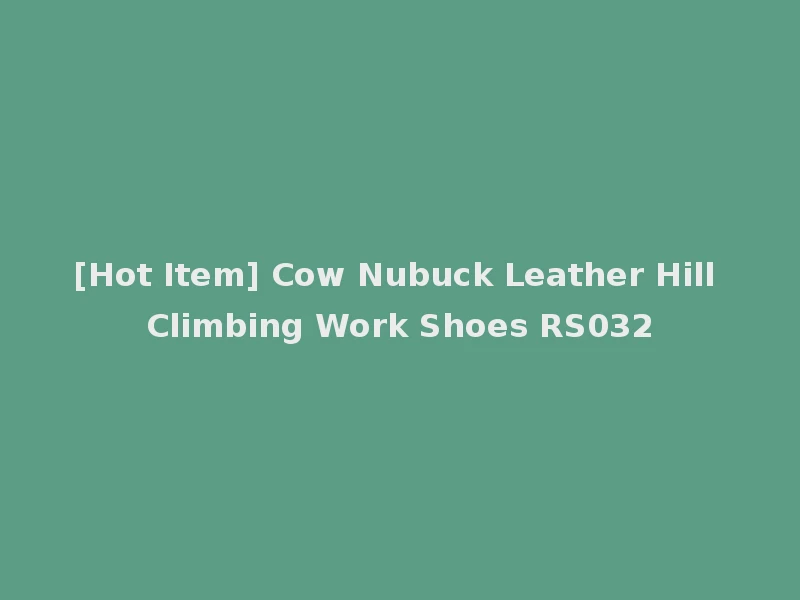 [Hot Item] Cow Nubuck Leather Hill Climbing Work Shoes RS032