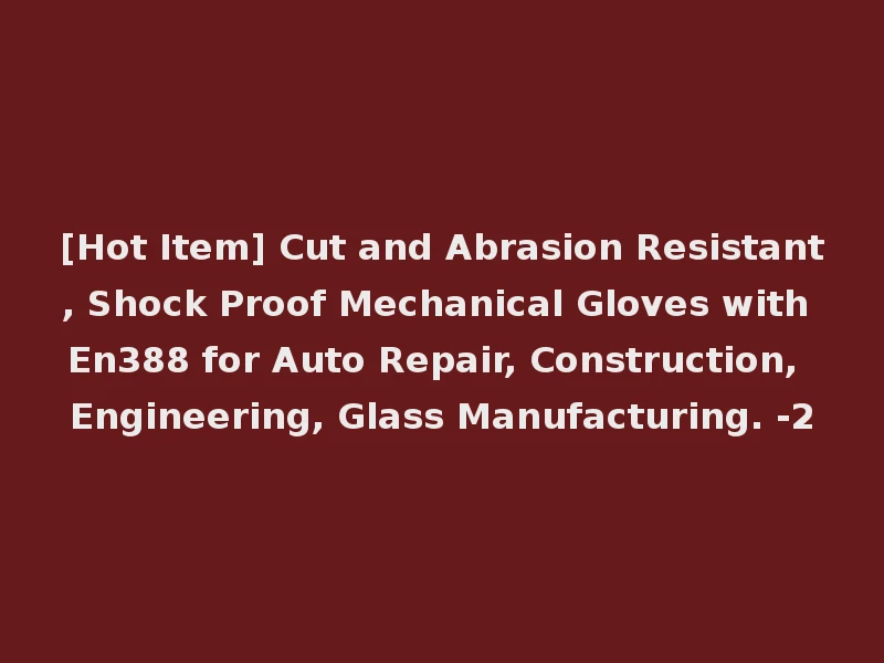 [Hot Item] Cut and Abrasion Resistant, Shock Proof Mechanical Gloves with En388 for Auto Repair, Construction, Engineering, Glass Manufacturing. -2