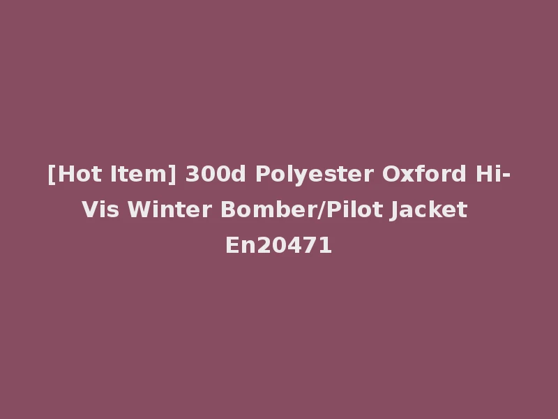 [Hot Item] 300d Polyester Oxford Hi-Vis Winter Bomber/Pilot Jacket En20471