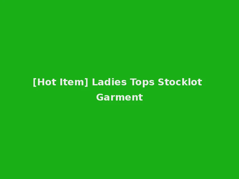 [Hot Item] Ladies Tops Stocklot Garment