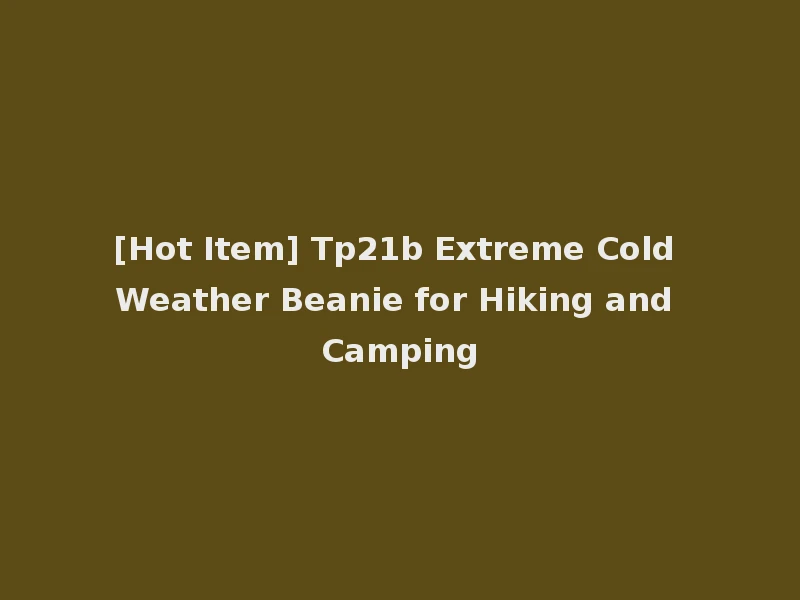 [Hot Item] Tp21b Extreme Cold Weather Beanie for Hiking and Camping