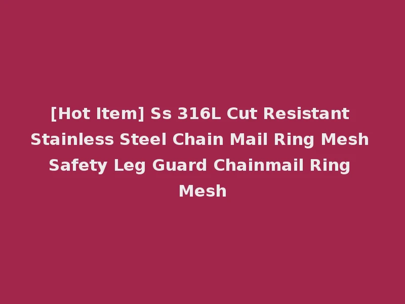 [Hot Item] Ss 316L Cut Resistant Stainless Steel Chain Mail Ring Mesh Safety Leg Guard Chainmail Ring Mesh