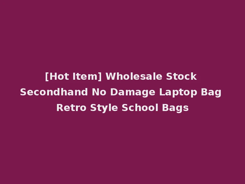 [Hot Item] Wholesale Stock Secondhand No Damage Laptop Bag Retro Style School Bags