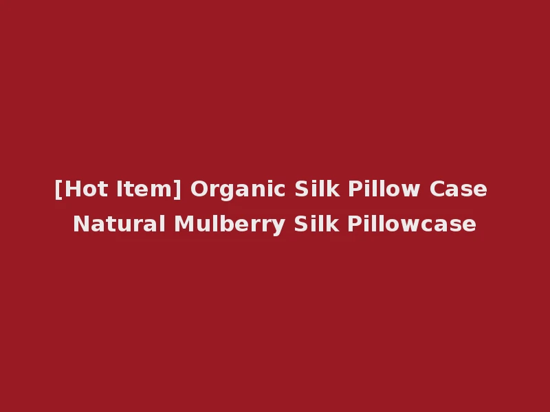 [Hot Item] Organic Silk Pillow Case Natural Mulberry Silk Pillowcase
