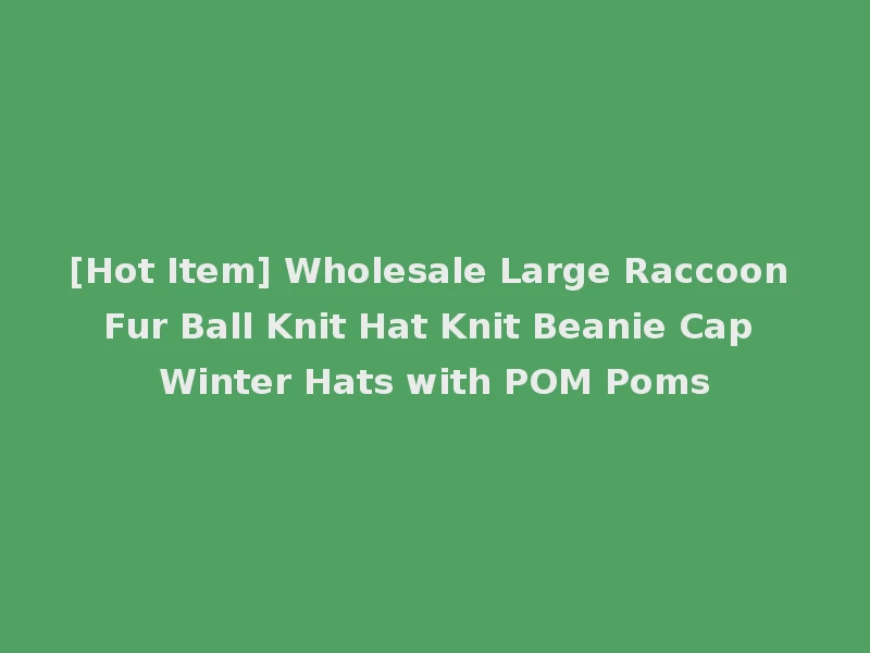 [Hot Item] Wholesale Large Raccoon Fur Ball Knit Hat Knit Beanie Cap Winter Hats with POM Poms