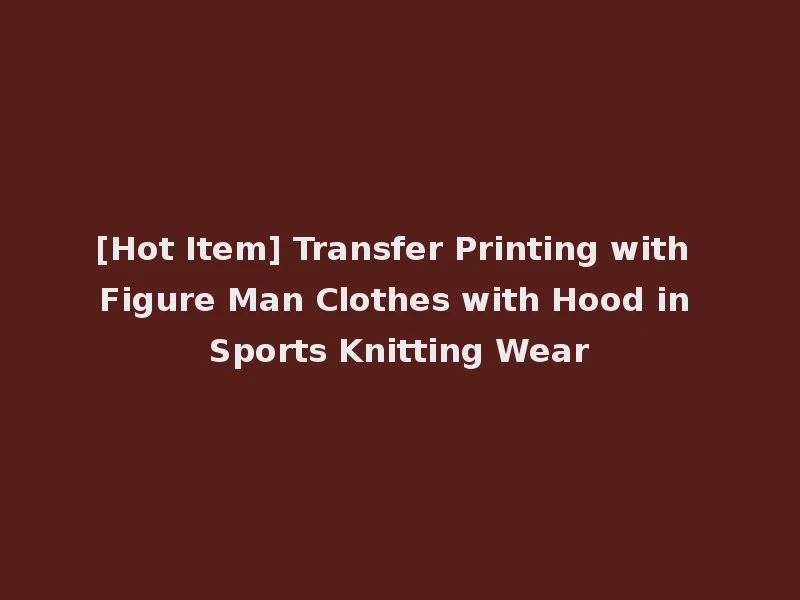 [Hot Item] Transfer Printing with Figure Man Clothes with Hood in Sports Knitting Wear