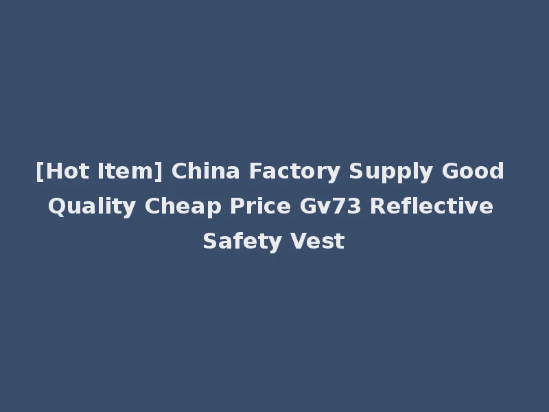[Hot Item] China Factory Supply Good Quality Cheap Price Gv73 Reflective Safety Vest