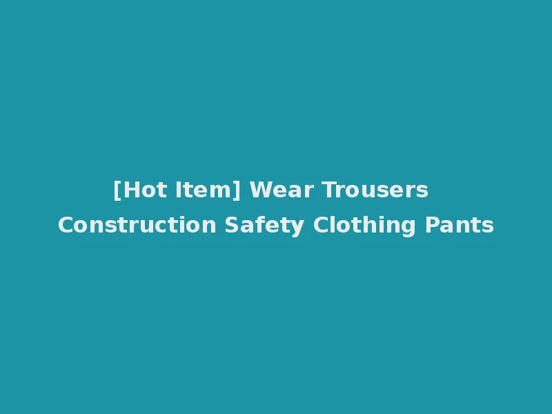 [Hot Item] Wear Trousers Construction Safety Clothing Pants