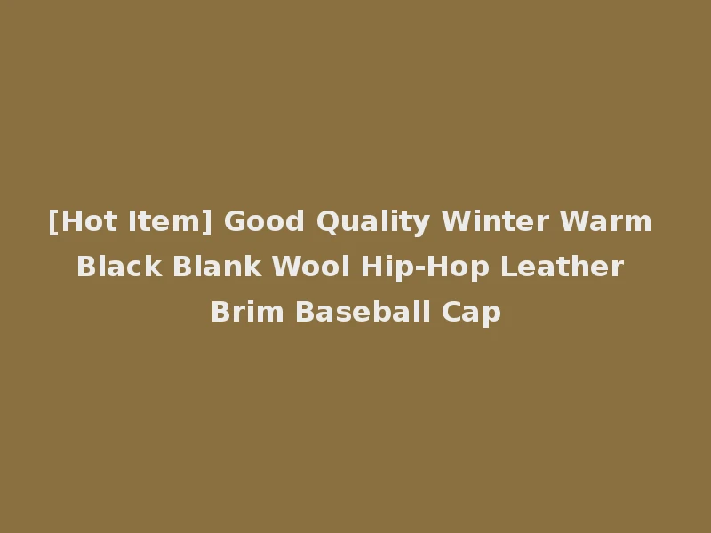 [Hot Item] Good Quality Winter Warm Black Blank Wool Hip-Hop Leather Brim Baseball Cap