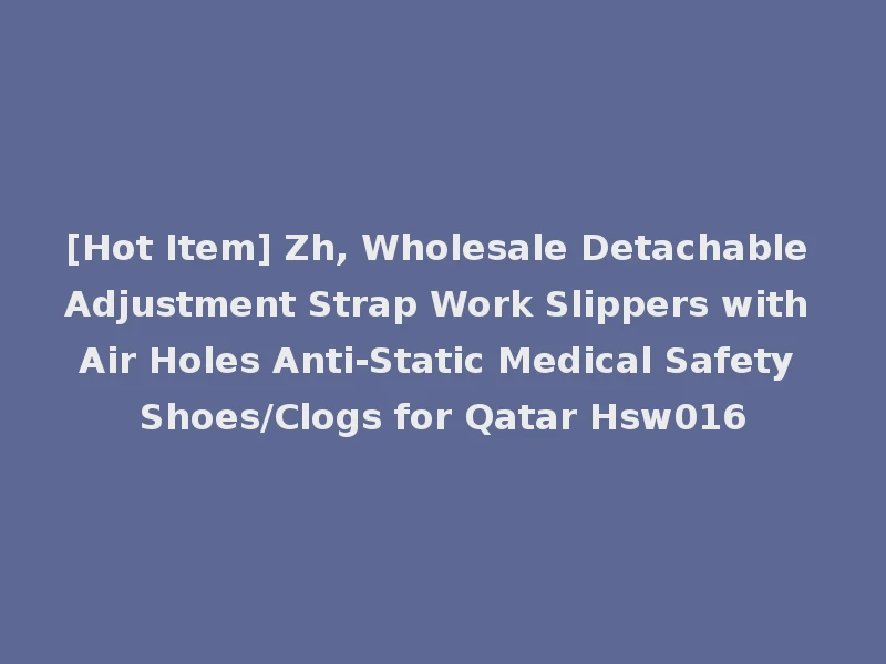 [Hot Item] Zh, Wholesale Detachable Adjustment Strap Work Slippers with Air Holes Anti-Static Medical Safety Shoes/Clogs for Qatar Hsw016
