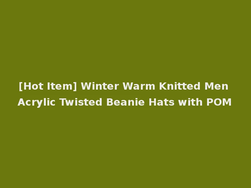 [Hot Item] Winter Warm Knitted Men Acrylic Twisted Beanie Hats with POM