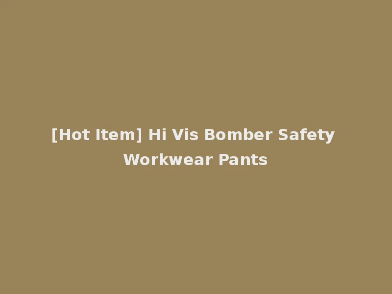 [Hot Item] Hi Vis Bomber Safety Workwear Pants