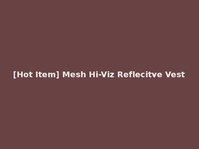 [Hot Item] Mesh Hi-Viz Reflecitve Vest
