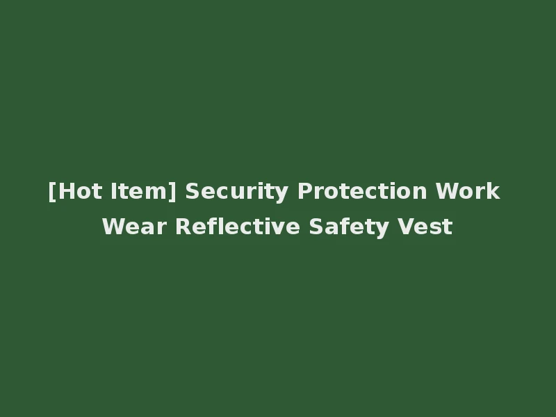 [Hot Item] Security Protection Work Wear Reflective Safety Vest