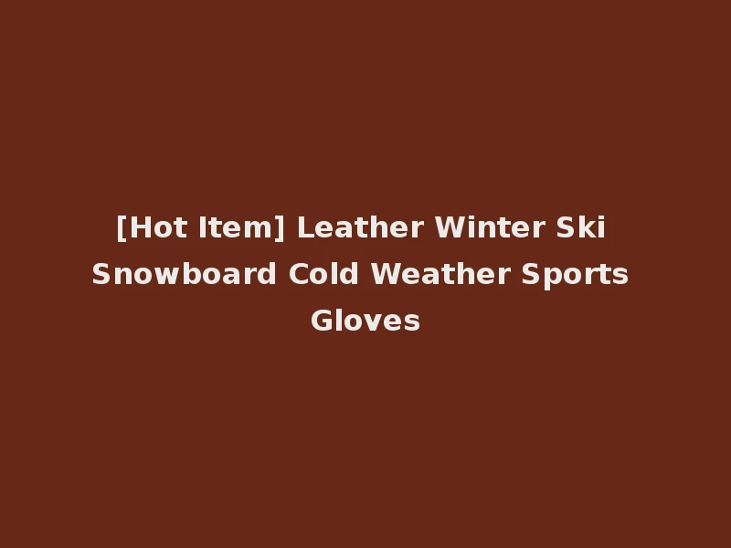 [Hot Item] Leather Winter Ski Snowboard Cold Weather Sports Gloves