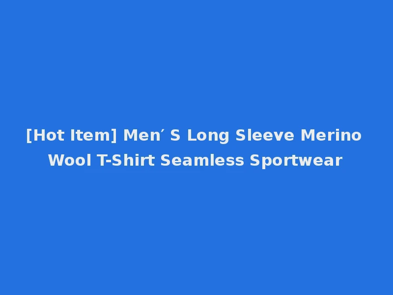 [Hot Item] Men′ S Long Sleeve Merino Wool T-Shirt Seamless Sportwear