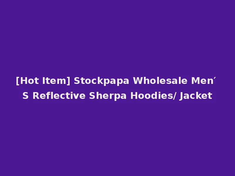 [Hot Item] Stockpapa Wholesale Men′ S Reflective Sherpa Hoodies/ Jacket