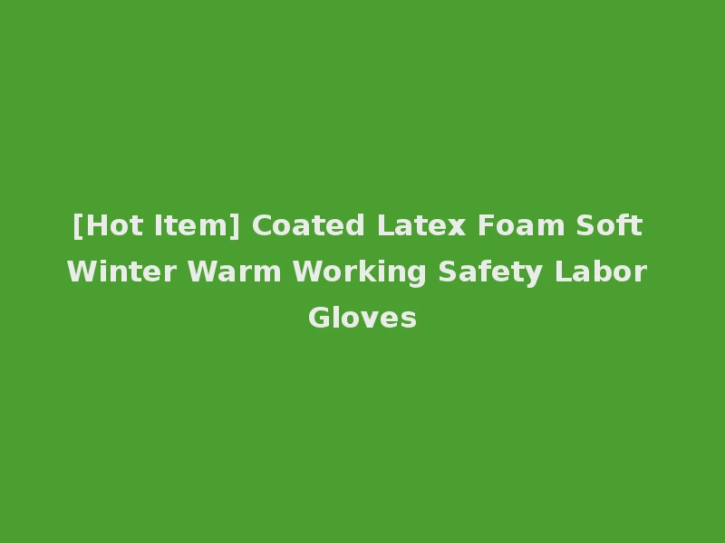 [Hot Item] Coated Latex Foam Soft Winter Warm Working Safety Labor Gloves