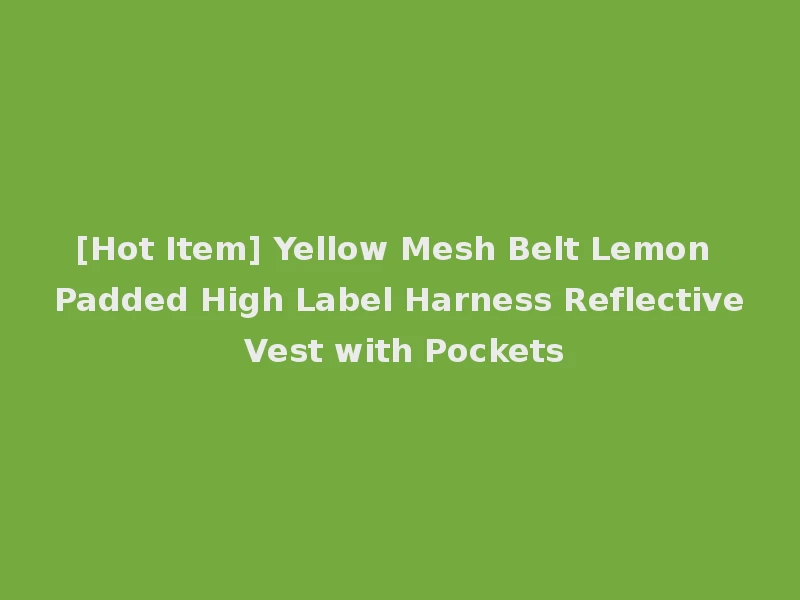 [Hot Item] Yellow Mesh Belt Lemon Padded High Label Harness Reflective Vest with Pockets