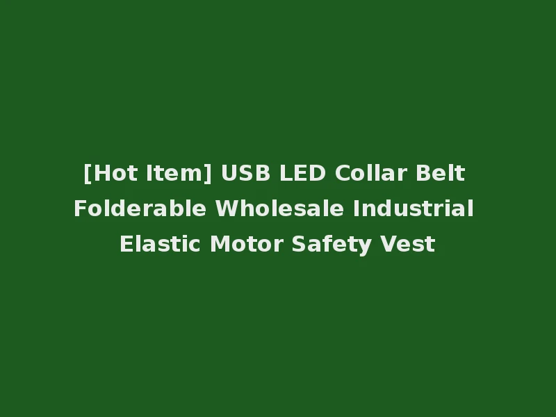 [Hot Item] USB LED Collar Belt Folderable Wholesale Industrial Elastic Motor Safety Vest