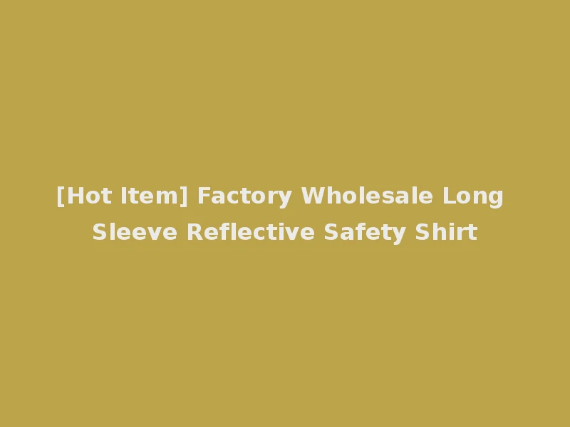 [Hot Item] Factory Wholesale Long Sleeve Reflective Safety Shirt