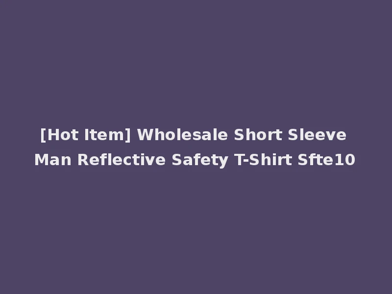 [Hot Item] Wholesale Short Sleeve Man Reflective Safety T-Shirt Sfte10