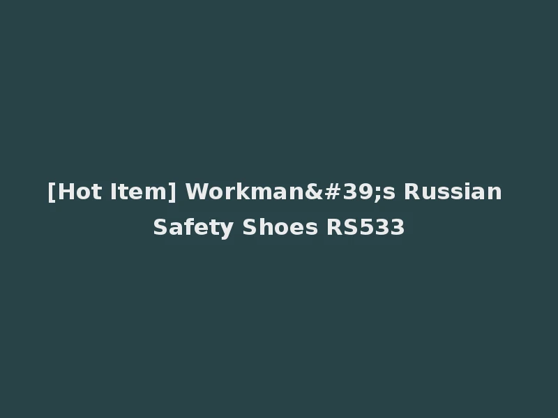 [Hot Item] Workman's Russian Safety Shoes RS533