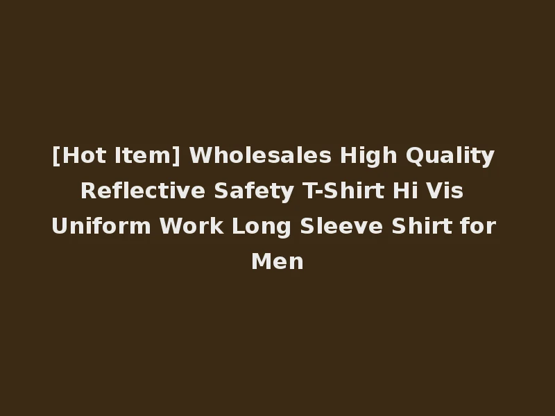 [Hot Item] Wholesales High Quality Reflective Safety T-Shirt Hi Vis Uniform Work Long Sleeve Shirt for Men