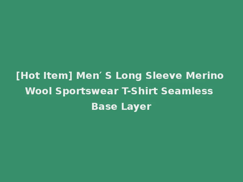 [Hot Item] Men′ S Long Sleeve Merino Wool Sportswear T-Shirt Seamless Base Layer