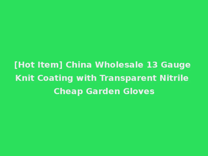 [Hot Item] China Wholesale 13 Gauge Knit Coating with Transparent Nitrile Cheap Garden Gloves