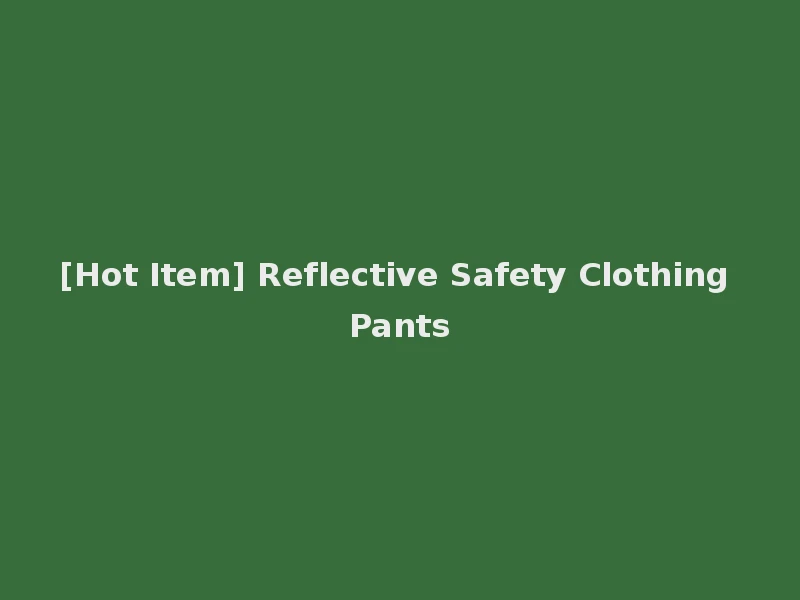 [Hot Item] Reflective Safety Clothing Pants