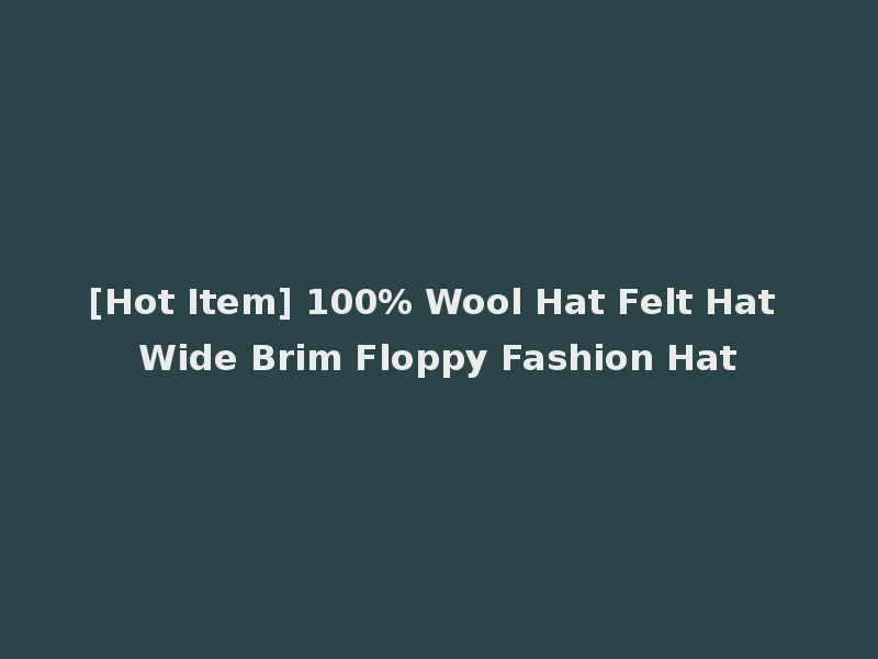 [Hot Item] 100% Wool Hat Felt Hat Wide Brim Floppy Fashion Hat