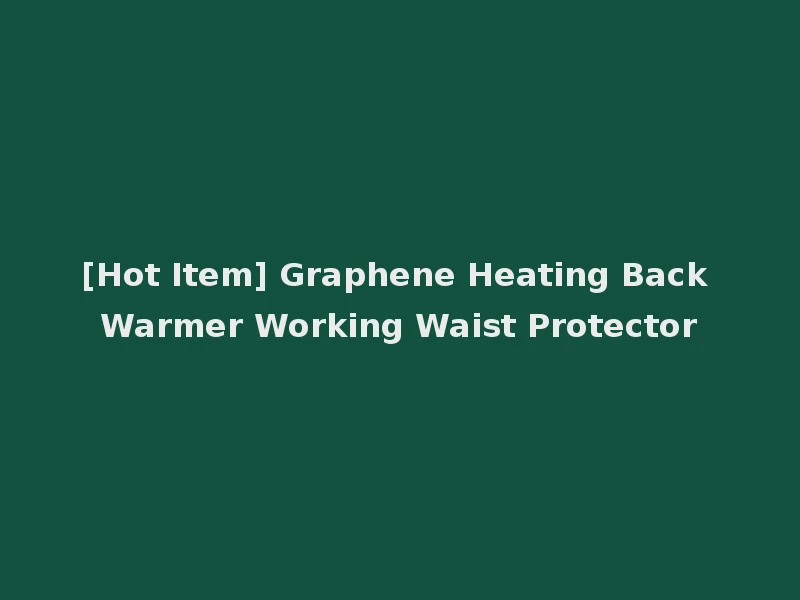 [Hot Item] Graphene Heating Back Warmer Working Waist Protector