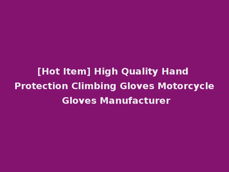 [Hot Item] High Quality Hand Protection Climbing Gloves Motorcycle Gloves Manufacturer
