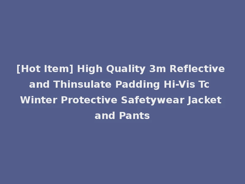 [Hot Item] High Quality 3m Reflective and Thinsulate Padding Hi-Vis Tc Winter Protective Safetywear Jacket and Pants